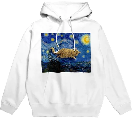 星月夜にまざり猫のhoodie