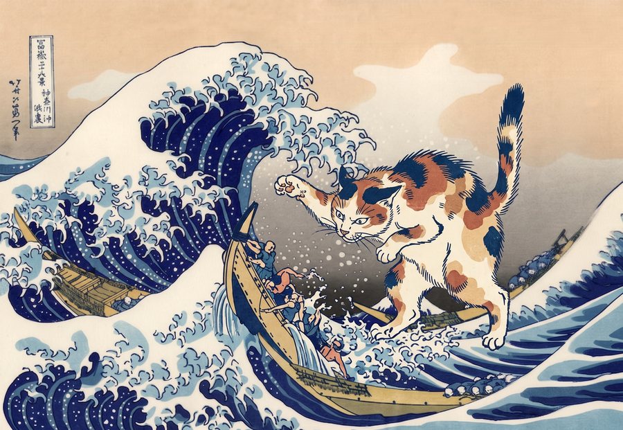 The Great Wave, and a Cat のデザイン