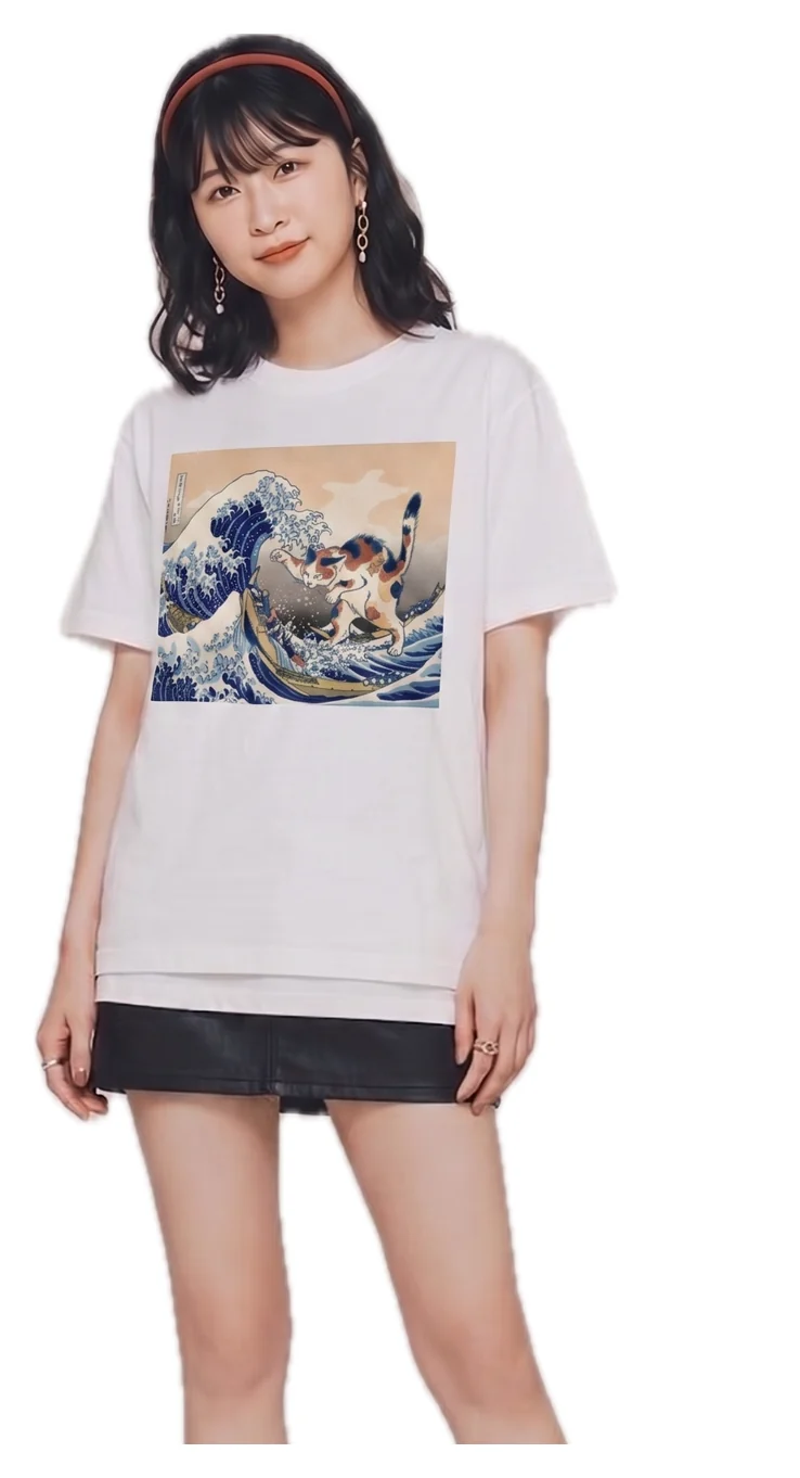 The Great Wave, and a Cat 着用イメージ