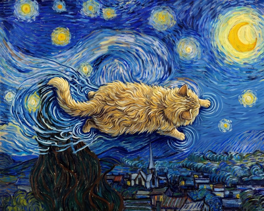 The Starry Night, and a Cat のデザイン