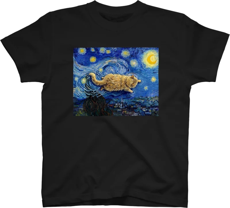 星月夜にまざり猫 のTシャツ