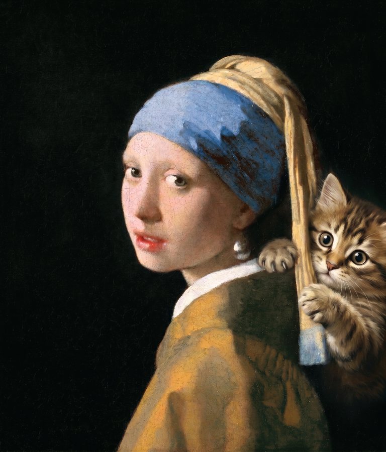Girl with a Pearl Earring, and a Cat のデザイン